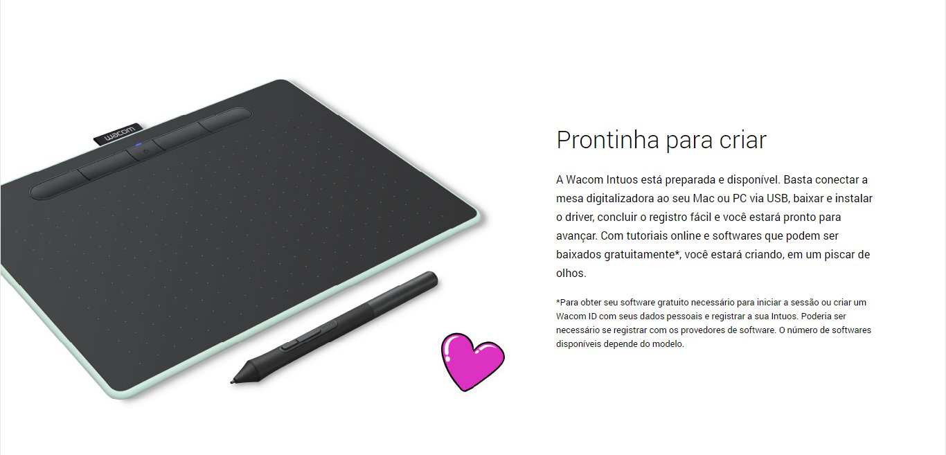 Mesa Digitalizadora Wacom Intuos Pequena Bluetooth Verde Pistache - CTL-4100WLE0